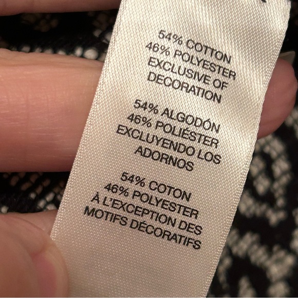 Chico's Jacket Ivory Black Geometric Open Front Size 2 US L/12 - Picture 4 of 8